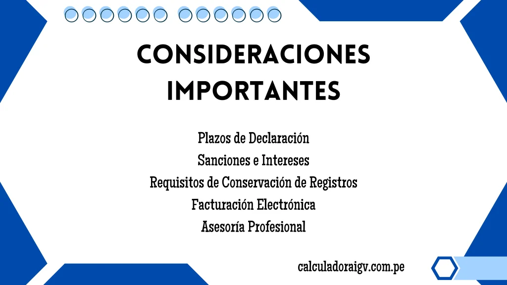 Consideraciones Importantes