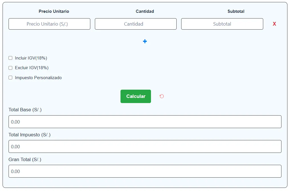 Calcular IGV factura